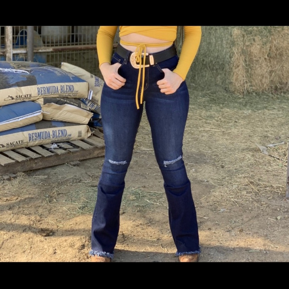 Dark flare jeans
